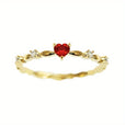 Anillo pequeño de corazón de rubí – imagen 3