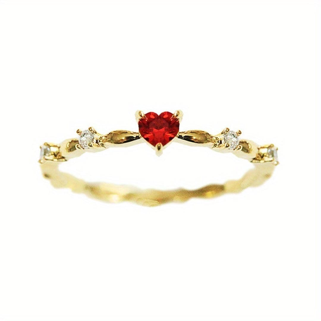 Anillo pequeño de corazón de rubí – imagen 3