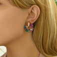 Pendientes redondos multicolor de empalmes – imagen 2