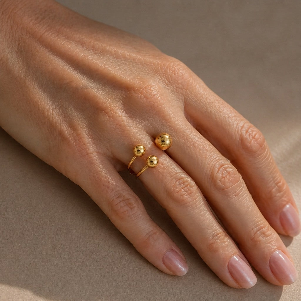 Anillo Emperatriz con esfera dorada