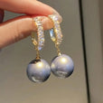 Pendientes elegantes de perla y circonita – imagen 4