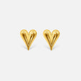 Elegantes pendientes de corazón puntiagudo en oro