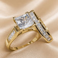Set de anillos de circonita cuadrada en oro blanco – imagen 2