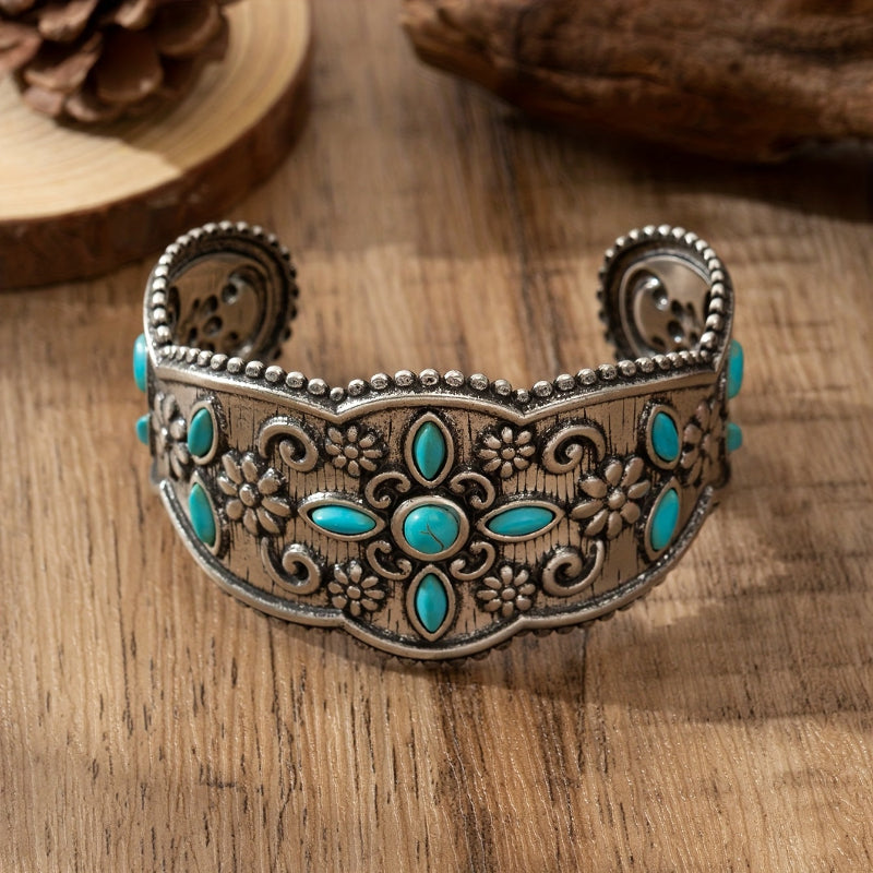 Pulsera floral elegante de turquesa