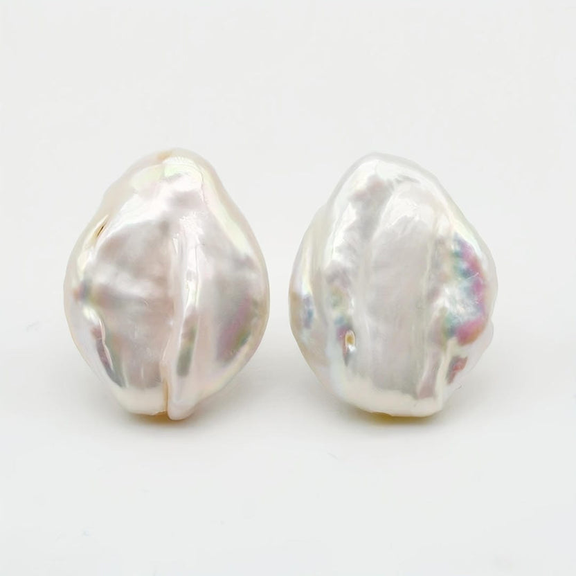 Pendientes de plata de guijarro orgánico