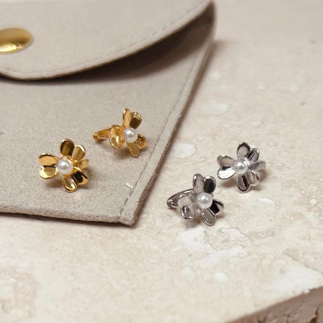 Micro aros de flor y perla