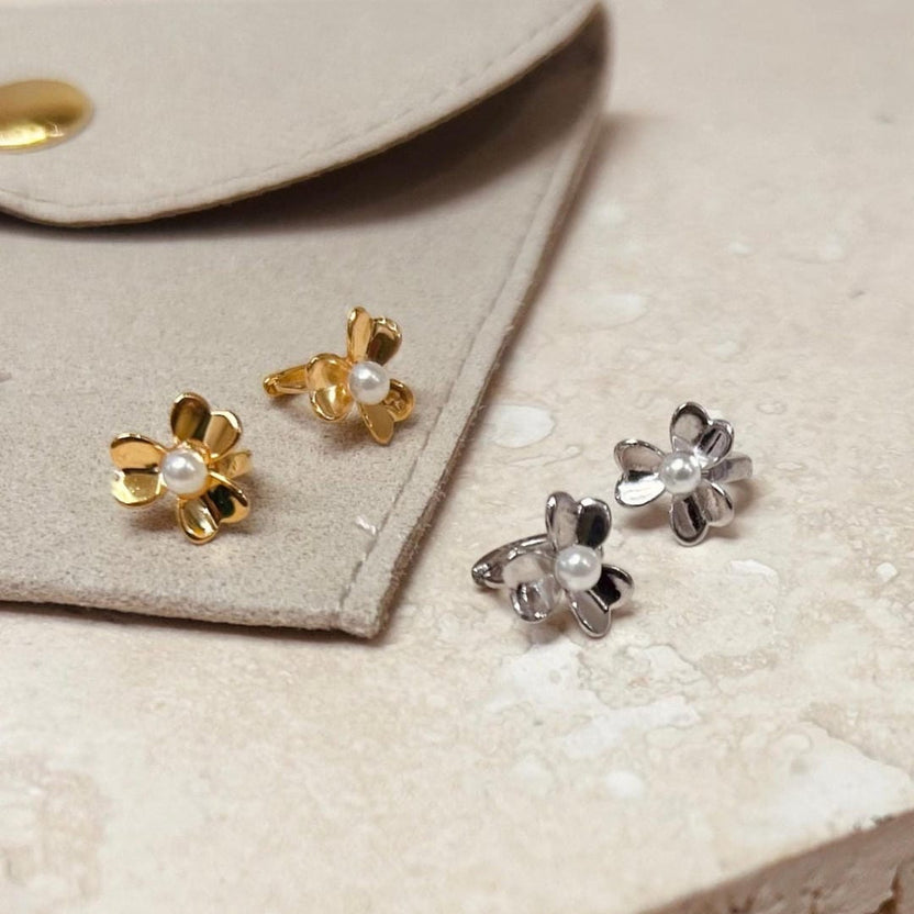 Micro aros de flor y perla