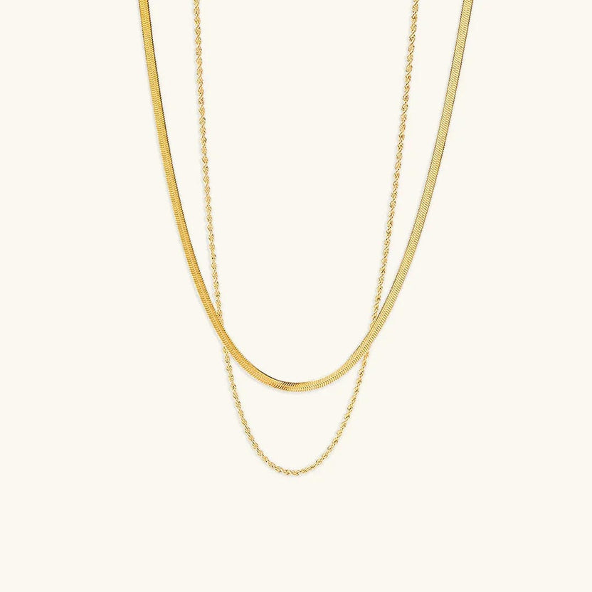 Collar doble dorado de lujo