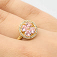 Anillo giratorio de flor dorada – imagen 2