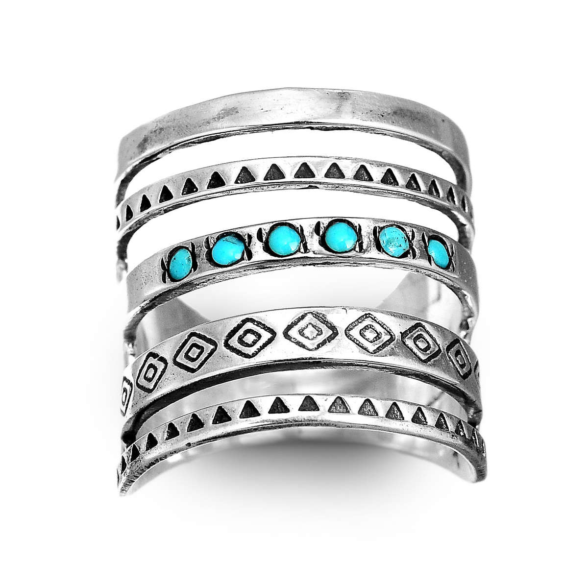 Anillo de plata estilo suroeste con turquesa