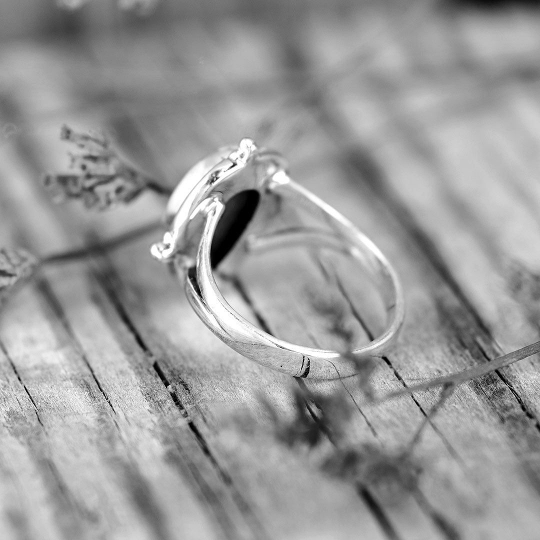 Anillo de plata esterlina con aguamarina en gota – imagen 2