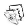 Anillo bohemio de triple chevron