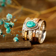 Anillo fidget de turquesa en forma de lágrima – imagen 2