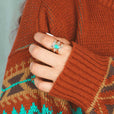 Anillo fidget de turquesa en forma de lágrima – imagen 3