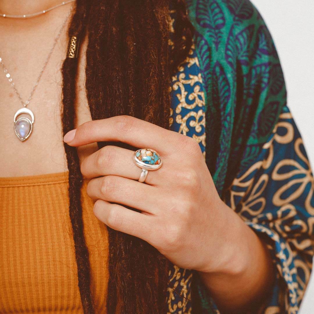 Anillo de turquesa Ostra de Cobre — Carmen, Lucía & Rocío