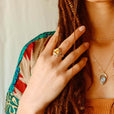 Anillo de plata con citrino en forma de gota – imagen 3