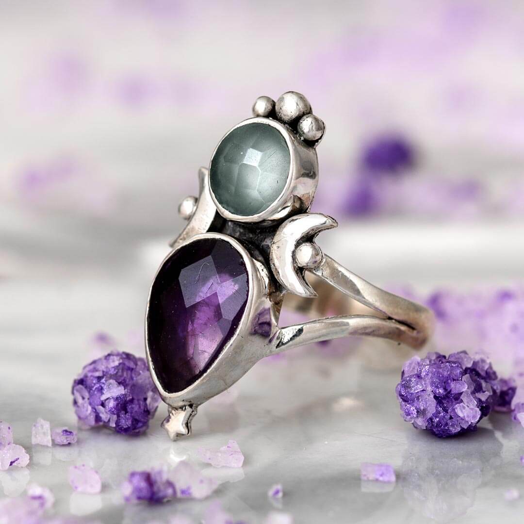 Anillo de aguamarina y amatista – imagen 2