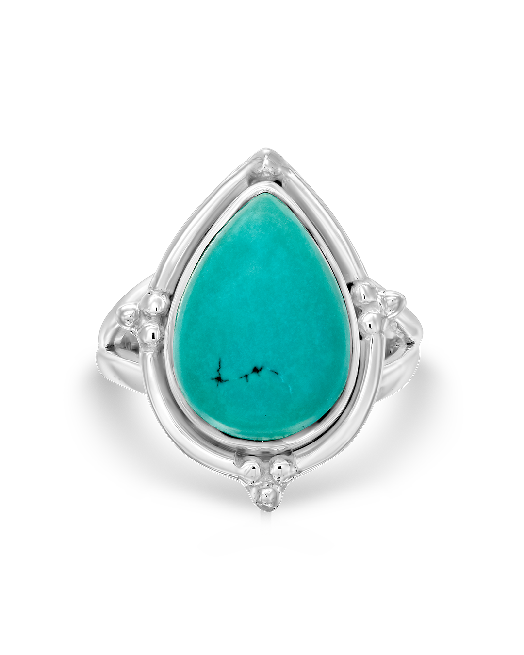Anillo de plata con turquesa en forma de lágrima – imagen 3