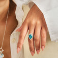 Anillo de plata con fluorita en forma de gota – imagen 2