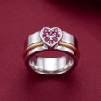 Anillo fidget de corazón con rubí – imagen 2