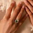 Anillo de ágata musgo en forma de lágrima – imagen 2