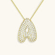 Collar con inicial Bubble de cristales