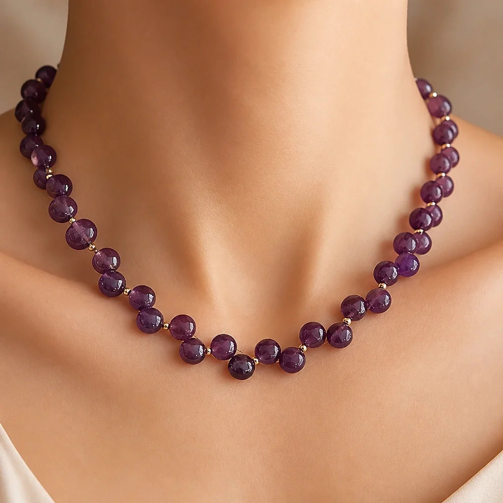 Collar de cuentas de amatista