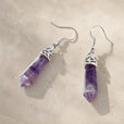 Pendientes colgantes de cristal de amatista