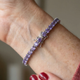 Pulsera tenis de cristal amatista – imagen 2