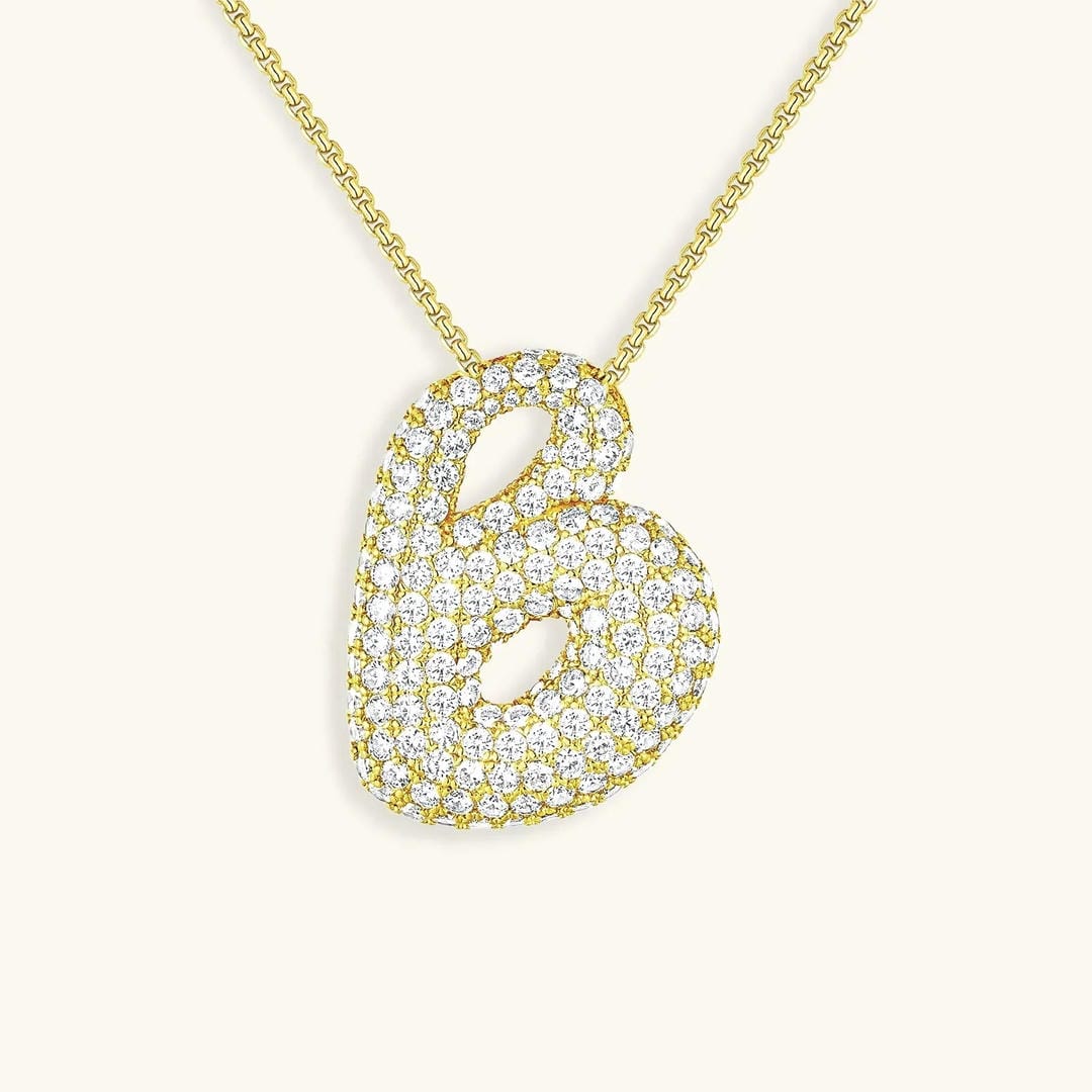 Collar con inicial Bubble de cristales – imagen 4