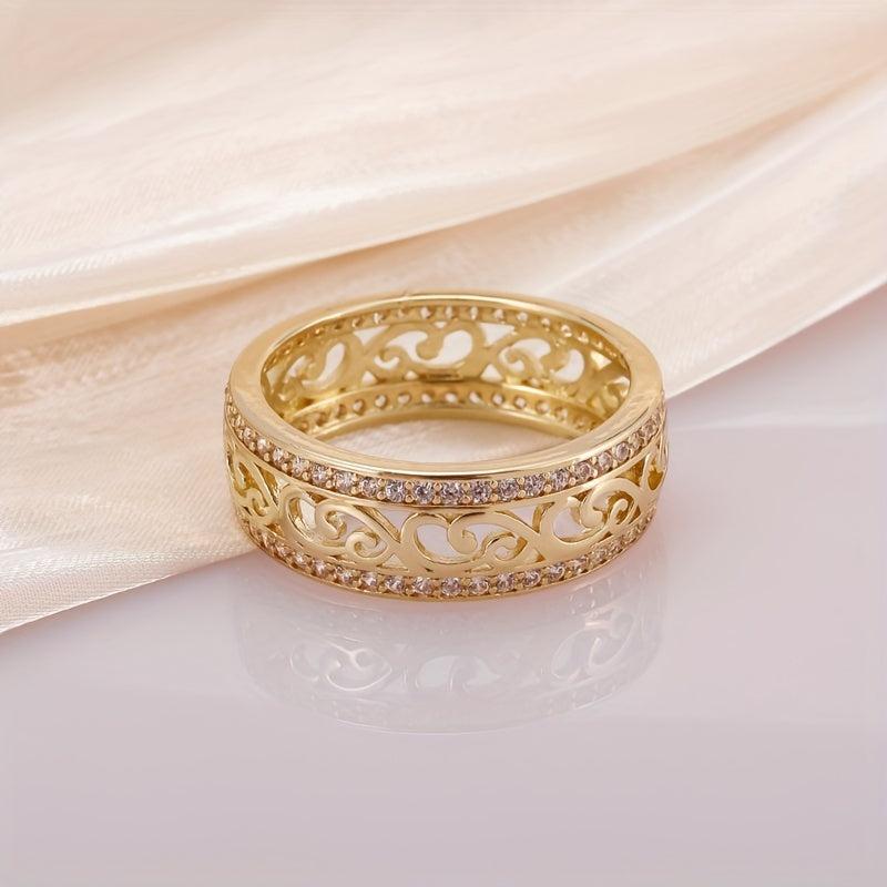 Anillo minimalista de oro hueco – imagen 2