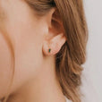 Pendientes de cristal verde talla esmeralda – imagen 2