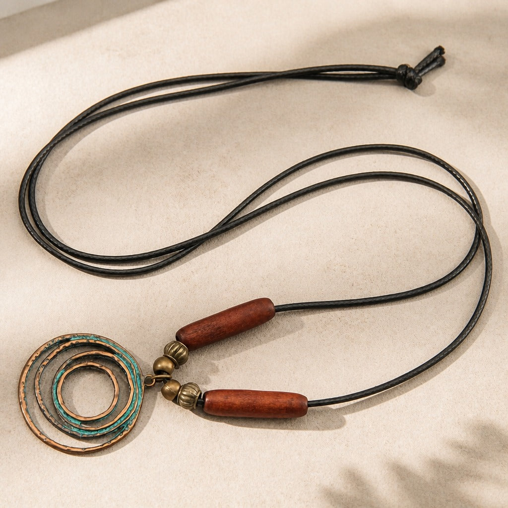 Collar largo con colgante bohemio