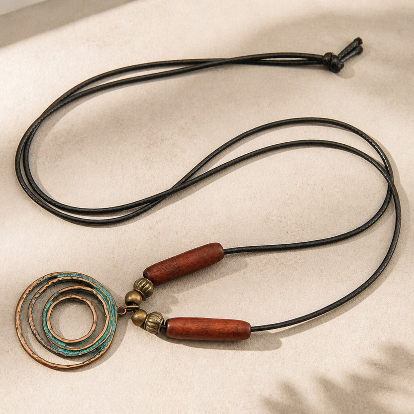 Collar largo con colgante bohemio