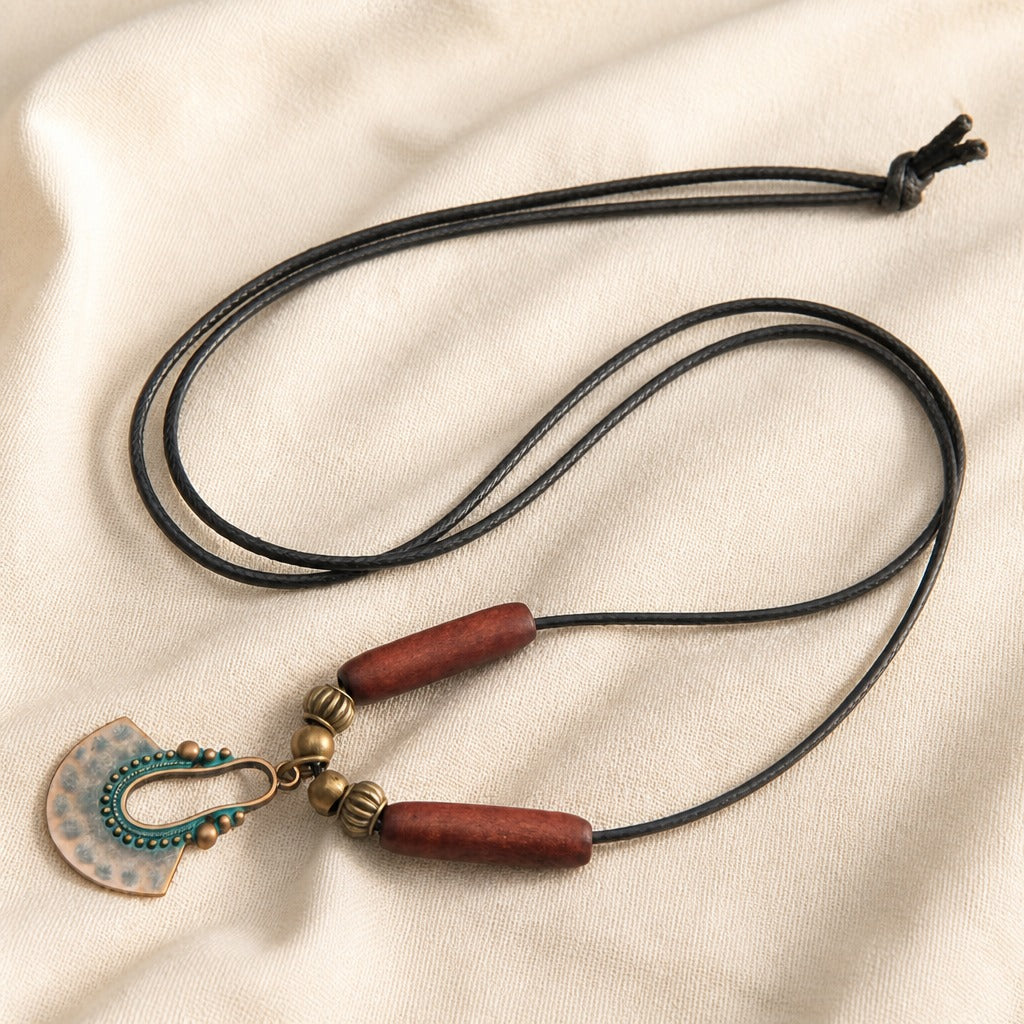 Collar largo con colgante bohemio – imagen 2