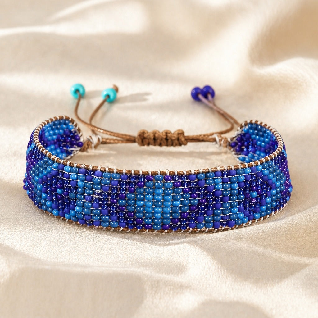 Pulsera geométrica artesanal de cuentas – imagen 4