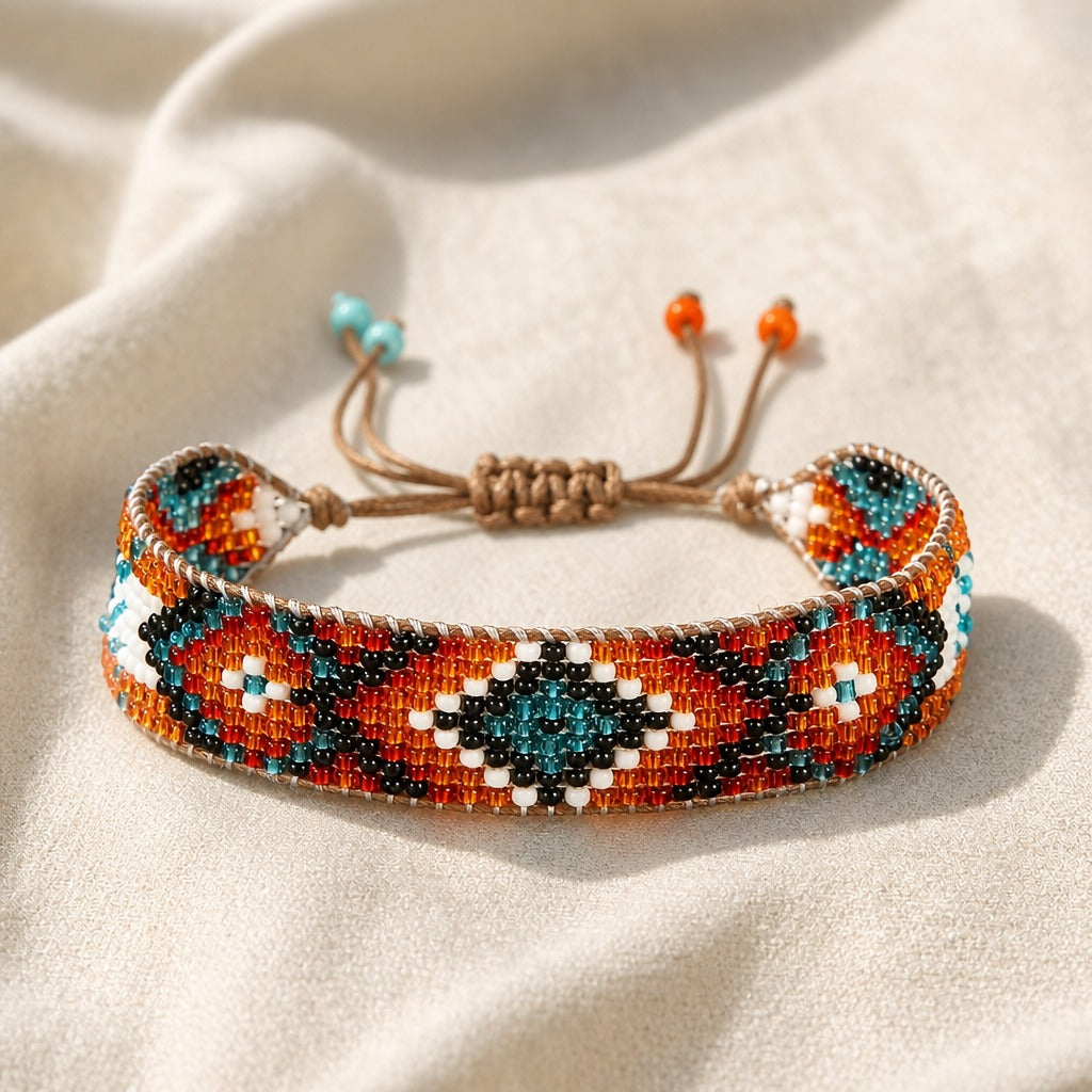 Pulsera geométrica artesanal de cuentas – imagen 2