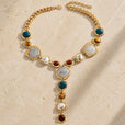 Collar de piedra con dije geométrico boho – imagen 2