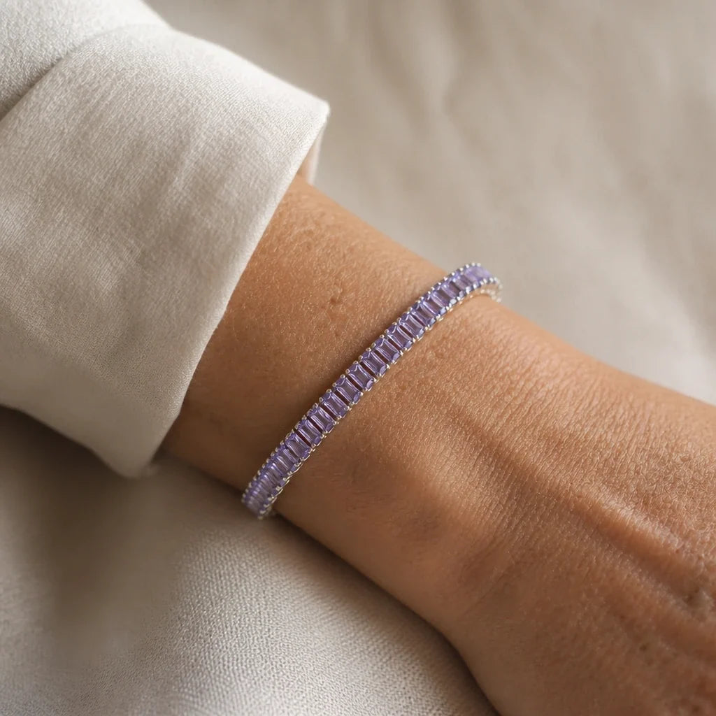 Pulsera de eslabón cuadrado plateada