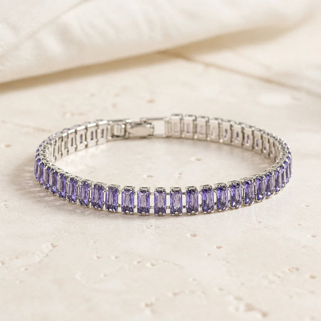 Pulsera de eslabón cuadrado plateada – imagen 2