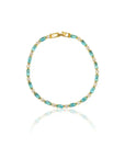 Pulsera de circonita dorada con turquesa – imagen 3