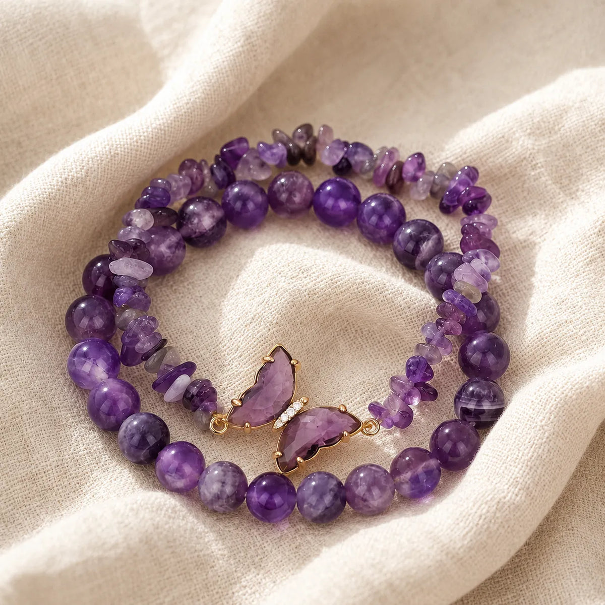 Conjunto de pulseras de cuentas con mariposa — Carmen, Lucía & Rocío
