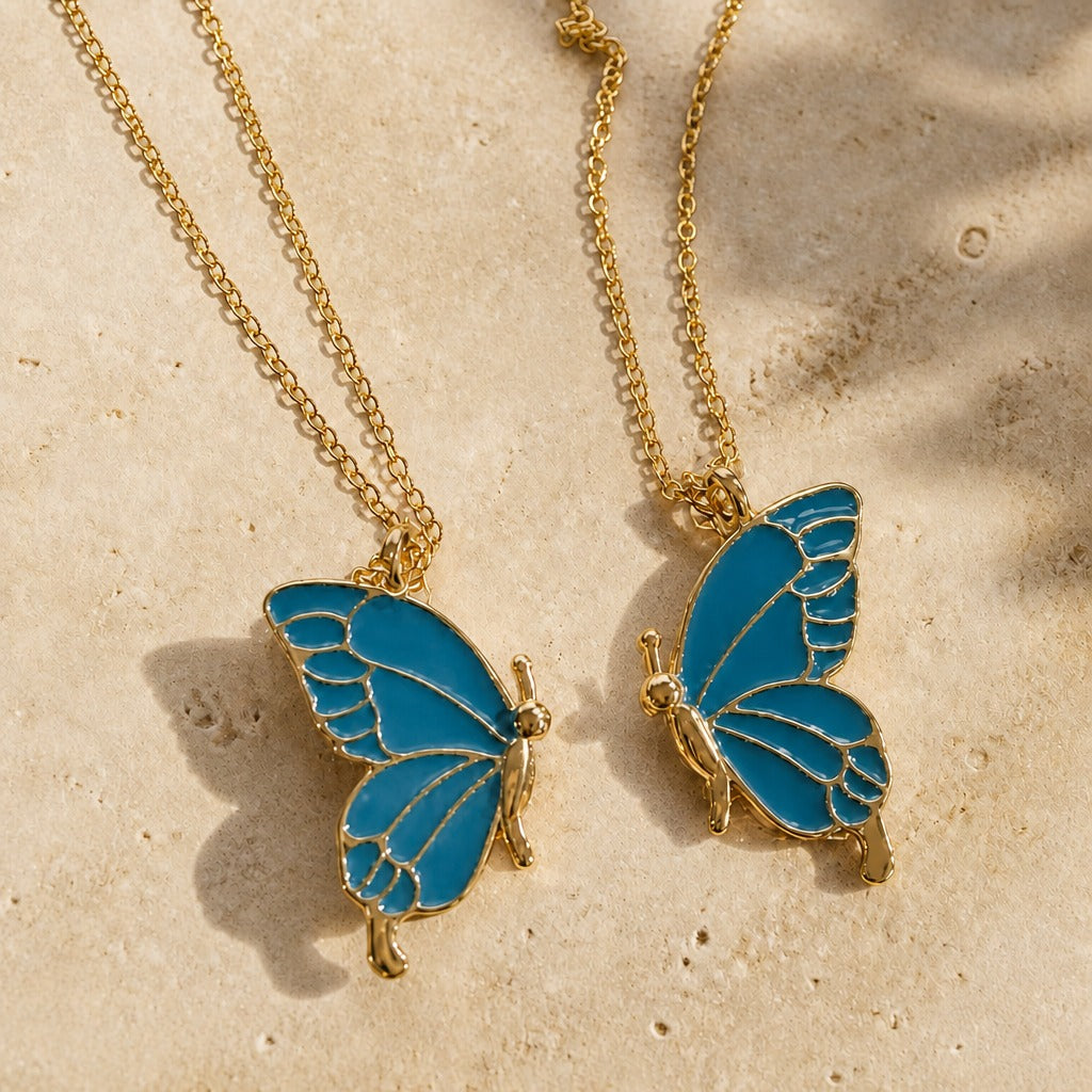 Conjunto de collar con colgante de mariposa – imagen 3