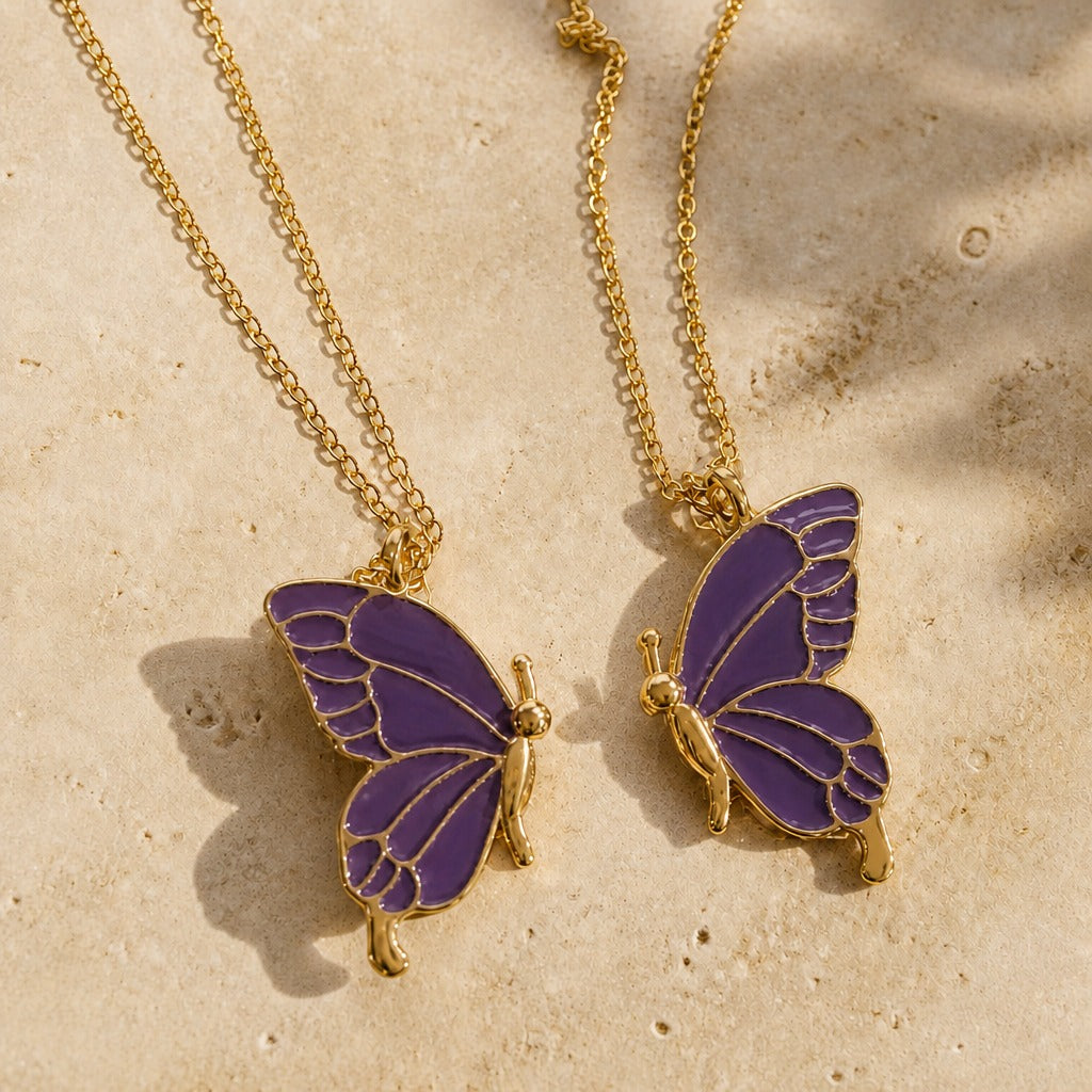 Conjunto de collar con colgante de mariposa – imagen 4