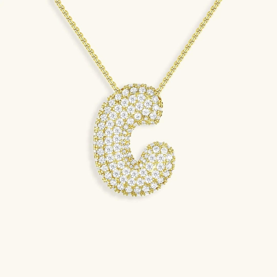 Collar con inicial Bubble de cristales – imagen 5