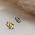 Mini pendientes aro turquesa en dorado o plateado – imagen 2