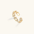 Anillo abierto dorado de cristal deslumbrante – imagen 3