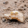 Anillo abierto dorado de cristal deslumbrante – imagen 2