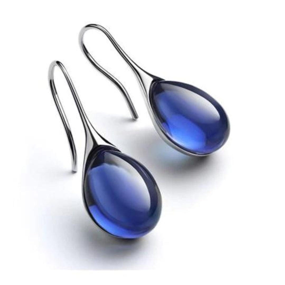 Pendientes minimalistas de cristal en gota – imagen 4