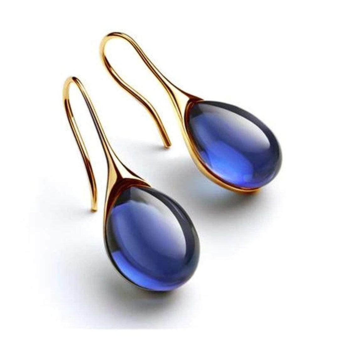 Pendientes minimalistas de cristal en gota – imagen 3